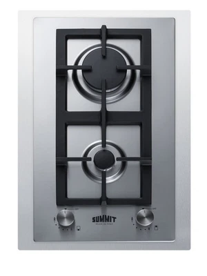 Summit GCJ2LPTK15 15 дюймов Вт 2 горелки газовая варочная панель - нержавеющая сталь - Изображение 1 из 4