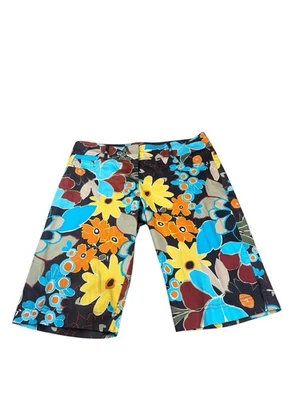 Pantalones Cortos CACHE Vintage Y2K Bermudas Mujer Estampado Floral Capri Tropical Retro Talla 12 Foto 1 de 4