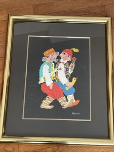 Jovan Obican original painting signed folk art primitive framed - Picture 1 of 6