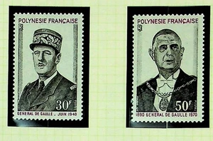 FRENCH POLYNESIA Sc 270-1 NH ISSUE OF 1971 - PRESIDENT de GAULLE - (CA25) - Picture 1 of 1