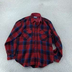 Vintage Fieldmaster Shirt Mens Medium Wool Blend Plaid Red Black Blue 90s - Picture 1 of 7