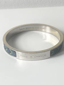 Designer - Kate Spade New York - Take A Chance - Gold Tone - Green Blue Fabric - Picture 1 of 8
