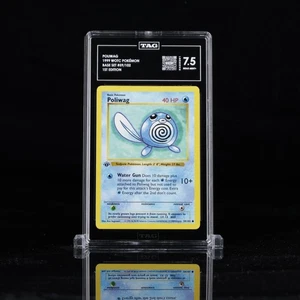 1999 Pokemon Game Base Set Poliwag 59/102 1st Edition Shadowless #59 TAG 7.5 - Picture 1 of 2