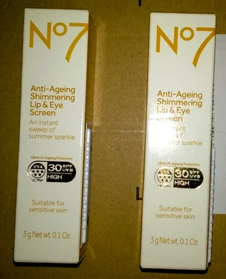 No7 Anti-Ageing Shimmering Lip & Eye Screen SPF 30 - 15ml. x 2  - Twin Pack - Image 1 of 4