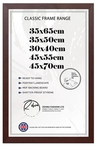 Premium Mahogony Poster Frame 35x65cm 35x50cm 30x40cm 45x55cm 45x70cm Home Décor - Picture 1 of 8