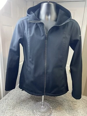 Chaqueta con capucha Columbia para mujer M negra Softshell cremallera completa Foto 1 de 4