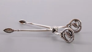 Rare Sugar Tongs Georg Jensen Denmark Blossom Sterling Silver Marked c.1915-1930 - Picture 1 of 7
