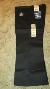 DICKIES Girl's Junior Black School Uniform Capri Sz 7 Boot Cut 30" x  22" - Picture 1 of 7