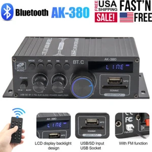 800W 2 Channel Bluetooth Mini HIFI Power Amplifier Audio Stereo Amp Car FM AK380 - Picture 1 of 12