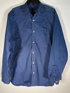 BANANA REPUBLIC XL 17 ½ 36 MEN’S NON-IRON CLASSIC FIT SHIRT Blue with white dots - Picture 1 of 4