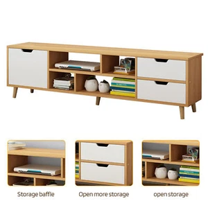 TV Stand Cabinet for 3 Drawers High Gloss Media Console with Open Shelves - Picture 1 of 15