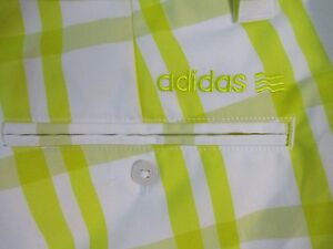 Adidas Womens 12 Yellow White Check Summer Shorts CB17F