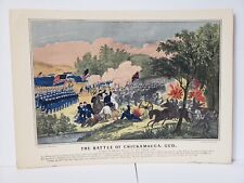 Currier & Ives Civil War 10.75x15 Print | Battle of Chickamauga, Georgia 1863
