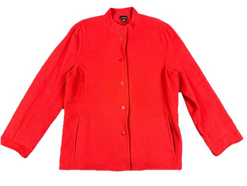 Giacca Eileen Fisher lana cashmere bottoni davanti rossa donna XL primavera San Valentino