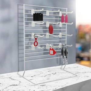 Carded Earring Countertop Display Wire Peg Rack Card Jewelry White Stand 12 x 15 - Picture 1 of 11