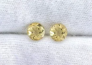 TWO 6mm Round Natural Brazilian Golden Citrine Gem Stone Gemstone EBS2694 - Picture 1 of 1