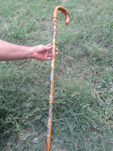 VTG RARE OLD GERMAN WALKING STICK MOUNTAIN HIKING CANE LODGE CABIN DECOR - Picture 1 of 12