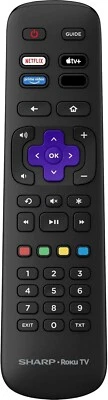 Original Sharp Roku TV Remote Control Netflix/Disney+/Apple TV+ / Waipu.TV