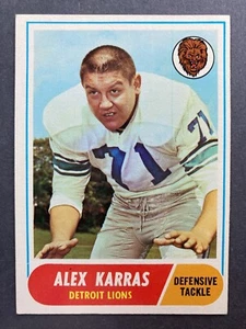 1968 Topps #130 Alex Karras (Detroit Lions)    EX    HOF!    IOWA HAWKEYES! - Picture 1 of 2