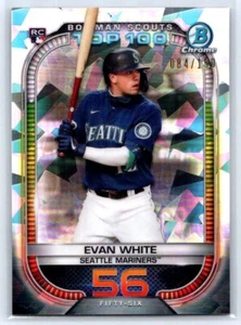 2021 Bowman #BTP-56 Evan White Bowman Scouts Top 100 Atomic Refractor #/150 - Picture 1 of 2