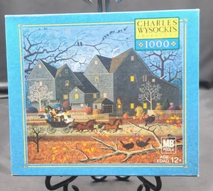 Charles Wysocki Hellraisers on Halloween Night 1000 Piece Puzzle MB Used 2005 - Picture 1 of 3