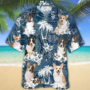 Cardigan Welsh Corgi Hawaiian Shirt, 3D Full Print Dog In Hawaii Shirts For Trav