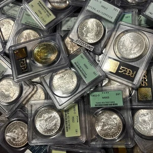 (1) *OGH PCGS* Morgan Silver Dollar Uncirculated Old Holder O/S/P From Hoard Lot - Picture 1 of 6