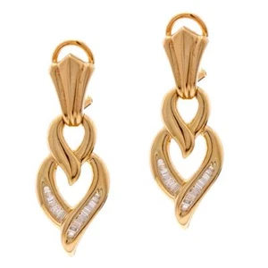 14K Yellow Gold Diamond Drop Earrings 1/2 carat of VS1 diamonds... Exceptional - Picture 1 of 6