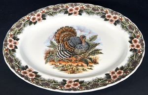 Churchill Myott Acción de Gracias 13" x 10" Plato Ovalado Servir Pavo Festoneado - Imagen 1 de 5