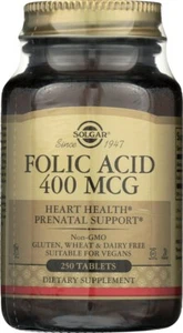 Solgar Folic Acid 400mcg 250 Tablets - Picture 1 of 3