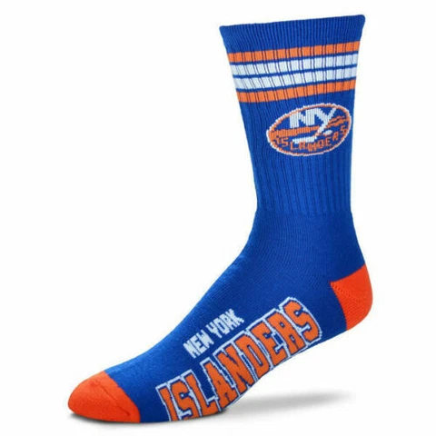 New York Islanders 4-Stripe Deuce Socks 10-13 FREE SHIPPING Cover