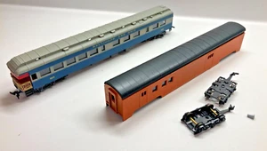 AHM Baltimore & Ohio B&O HO Scale Observation Passenger train car 5014 & baggage - Picture 1 of 14