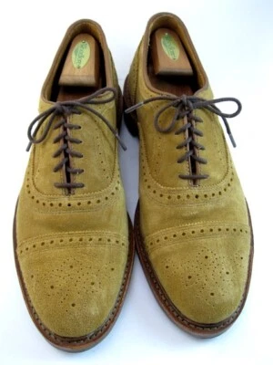 Allen Edmonds "STRANDMOK" Hombre Puntera-Puntera Oxfords 10 D Gamuza Trigo EE. UU. (454N) Foto 1 de 4