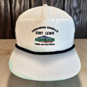 Vintage La Mode Golf Hat Fort Lewis Golf Course 1988 80s 90s Rope Seattle DuPont - Picture 1 of 15