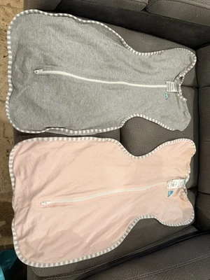 Sleep Sacks 2 Love To Dream Swaddle UP 原装襁褓包裹粉色灰色女宝宝 — 第 1/4 张图片