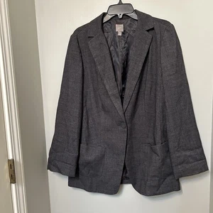 Blazer Jill Gris Elástico Mujer Talla Mediana Bolsillos Un Botón Usado en Excelente Condición - Imagen 1 de 8