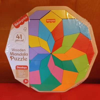 Quebra-cabeça de mandala de madeira Fisher-Price 41 peças - Novo - Imagem 1 de 2