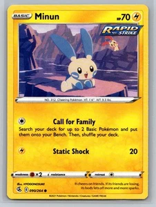 Minun #090/264 SWSH08: Fusion Strike Common - Pokemon Cards H8 - Picture 1 of 2