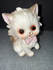 Vintage Josef Original Light-Up White Cat With Pink Bowtie No Cord - Picture 1 of 3