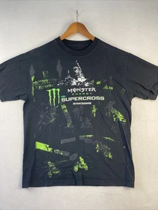 Monster Energy Drink Racing Motocross Shirt Y2k FIM World Championship Sz L - Picture 1 of 10