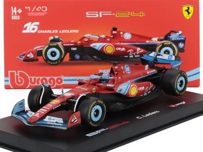MODELLINO AUTO STATICO BURAGO FERRARI F1 SF24 MIAMI GP 2024 LECLERC VETRINA 1/43 - Immagine 1 di 4