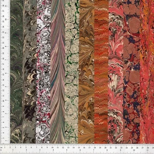 10 Different Sheets of Hand Marbled Paper 27x48cm 10.6x19in Precut Set f800 - Picture 1 of 1