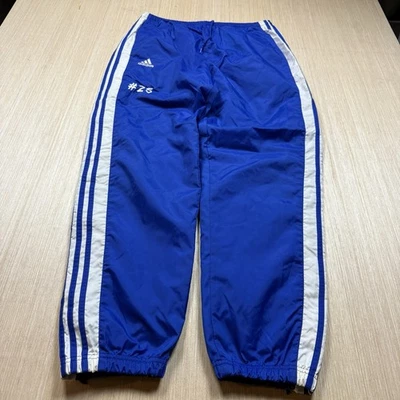 Adidas Vintage Y2K Windbreaker Track Pants M Baggy 90s Lined White Team - Image 1 of 4