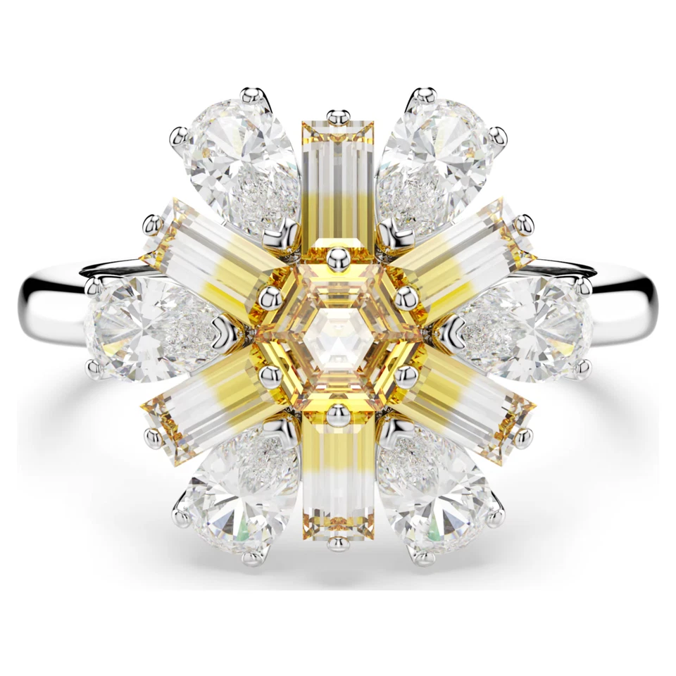 Anillo de cóctel SWAROVSKI IDYLIA NUEVO EN CAJA cortes mixtos, amarillo 50-55 £139 y bolsa de regalo Foto 1 de 4