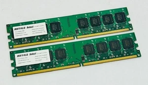 4GB Kit (2 x 2GB) Buffalo D2U667C-2G/BJ PC2-5300U 667MHz DDR2 Computer Memory - Picture 1 of 3