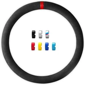 Cubierta de volante de coche de gamuza de 38 cm de diámetro suave contiene 7 marcadores de colores - Imagen 1 de 10