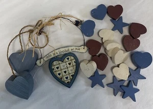 Holzschild Ein Quilt ist eine Decke der Liebe Ornament 5,5" kleine Holzherzen Sterne - Bild 1 von 10