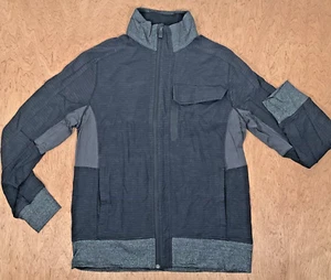 CHAQUETA LULULEMON Hombres GRANDE Negra Carbón JOURN Cremallera Completa Cuello Simulado Logotipo Retro - Imagen 1 de 16