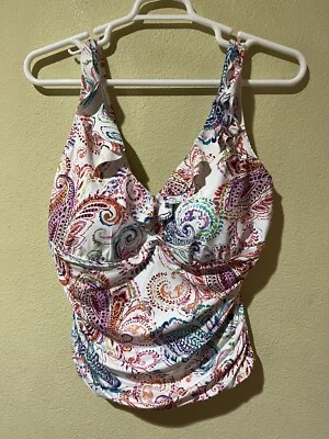 20W Lauren Ralph Lauren Captiva Paisley Underwire Tankini Top Multicolor $112 V5 - Image 1 of 4