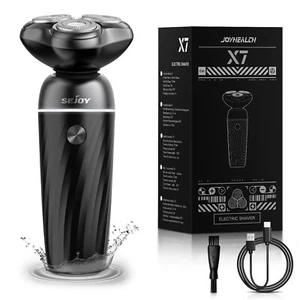 Men's Razor Rotary Rechargeable Electric Shaver Washable IPX7 Waterproof Wet&Dry - Picture 1 of 13